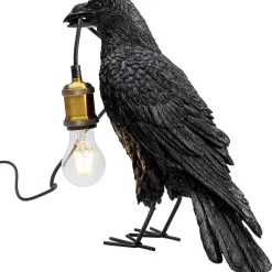 KARE Design Lampe A Poser Animal Crow Noir Mat 34Cm