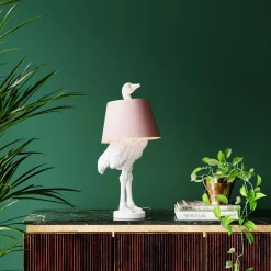 KARE Design Lampe A Poser Animal Ostrich Blanc 66Cm