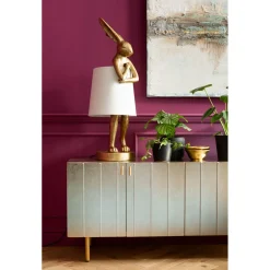 KARE Design Lampe A Poser Animal Rabbit Dore/Blanc 88Cm