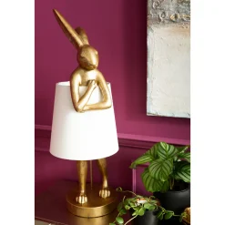 KARE Design Lampe A Poser Animal Rabbit Dore/Blanc 88Cm