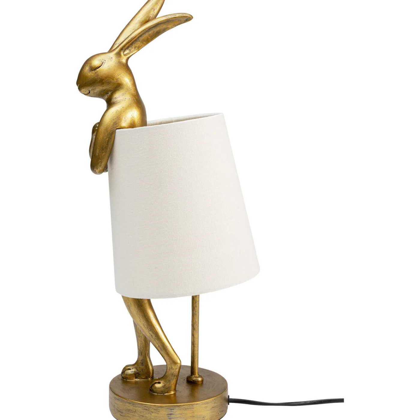 KARE Design Lampe A Poser Animal Rabbit Dore/Blanc 50Cm