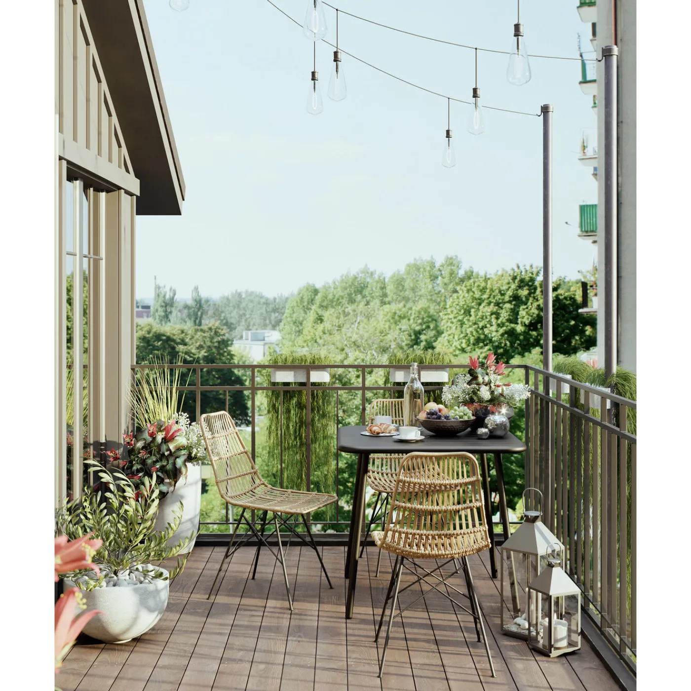 KARE Design Lanterne Giardino Argente (4/Set)