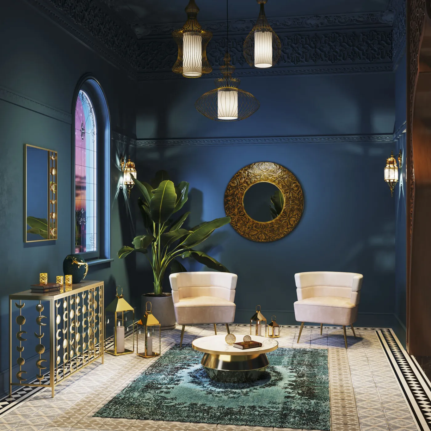 KARE Design Lanterne Giardino Dore (4/Set)