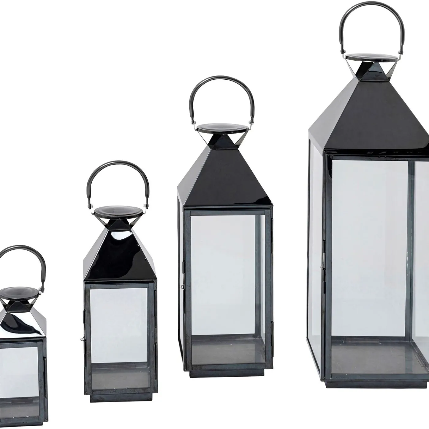 KARE Design Lanterne Giardino Noir (4/Set)