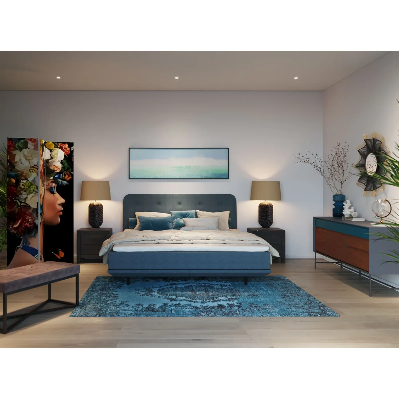 KARE Design Lit Boxspring Luna Bleu 180X200