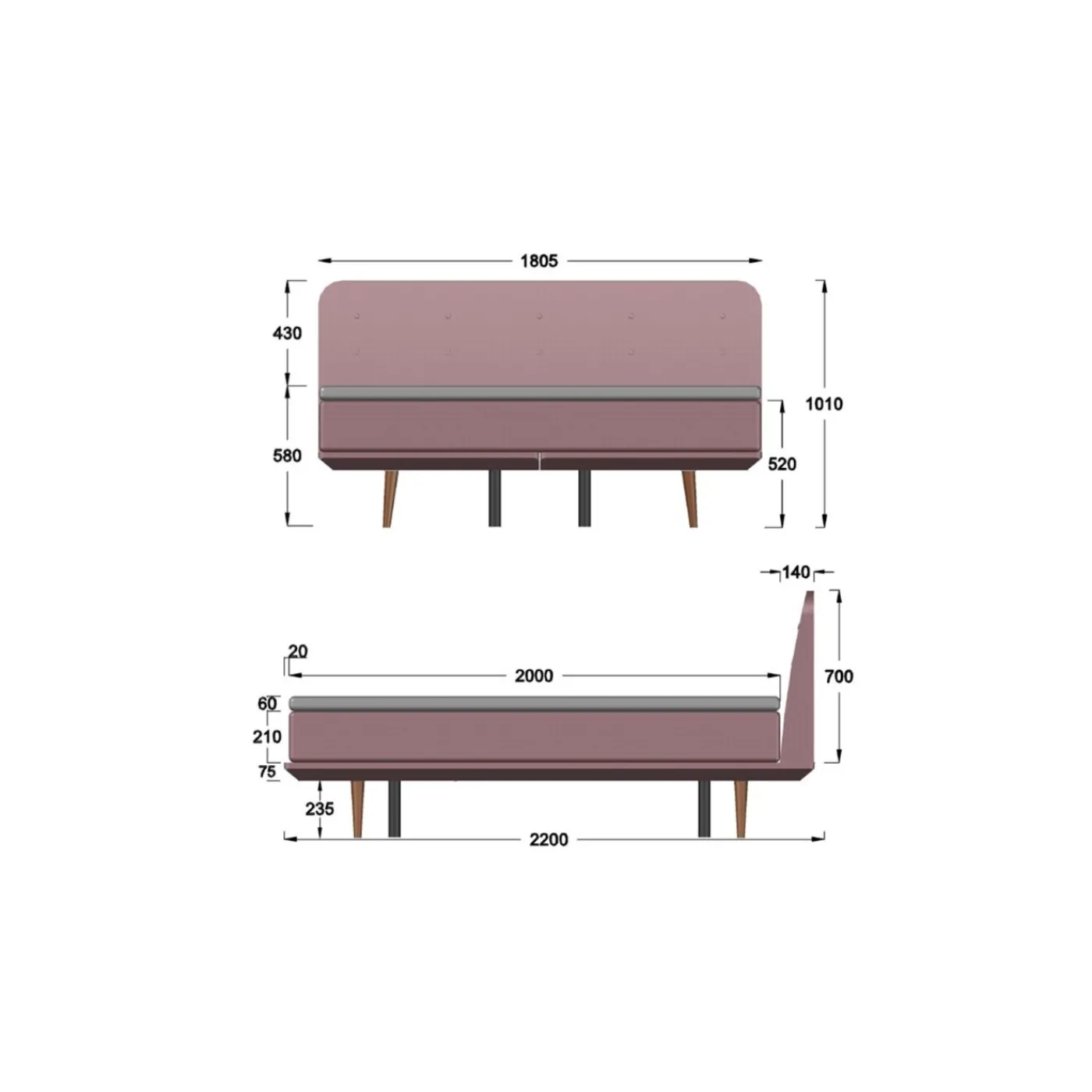 KARE Design Lit Boxspring Luna Bleu 180X200