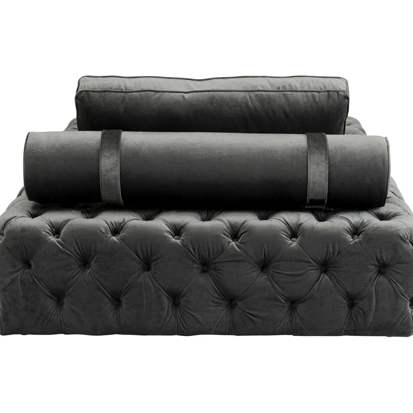 KARE Design Lit D Appoint Bottone Velours Gris