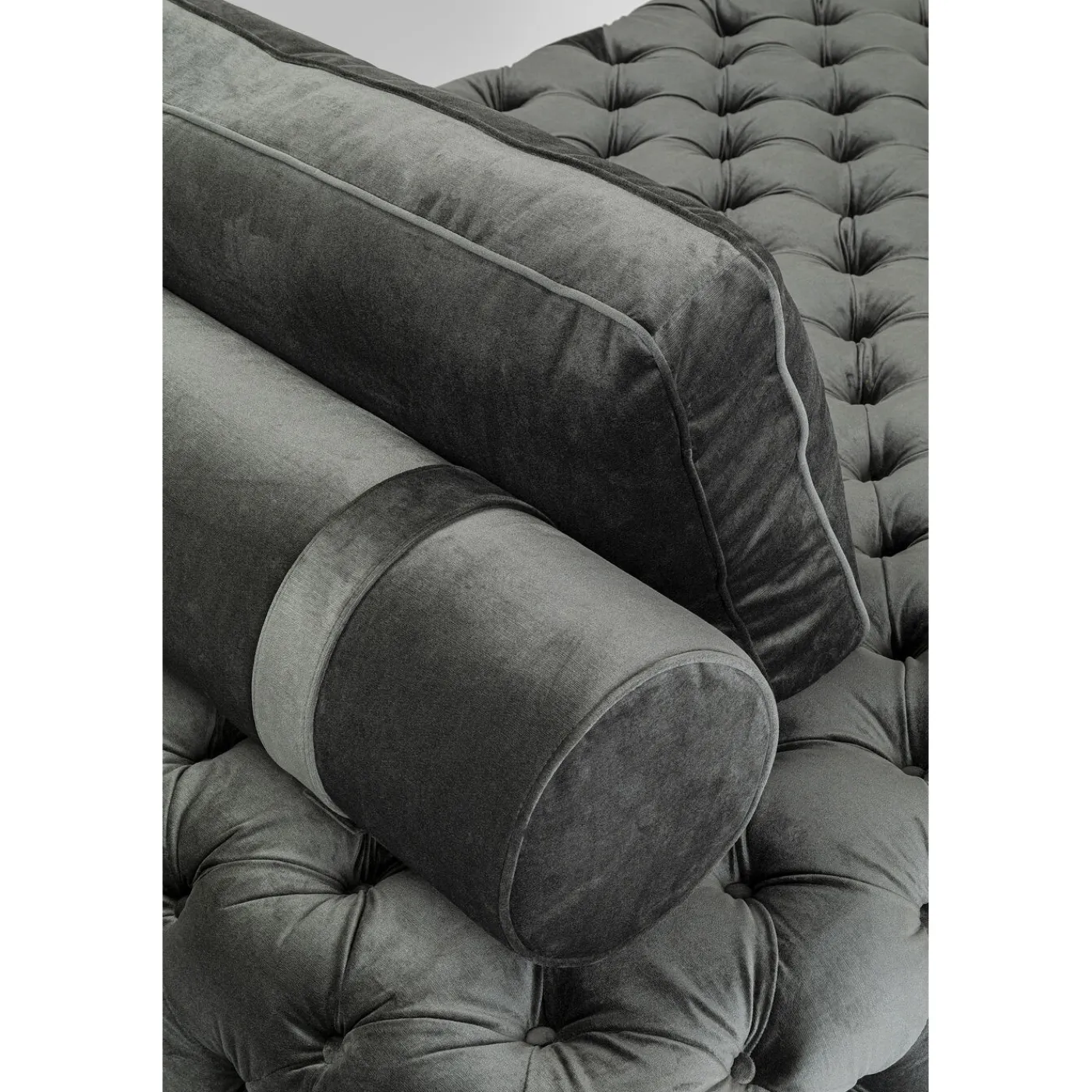 KARE Design Lit D Appoint Bottone Velours Gris