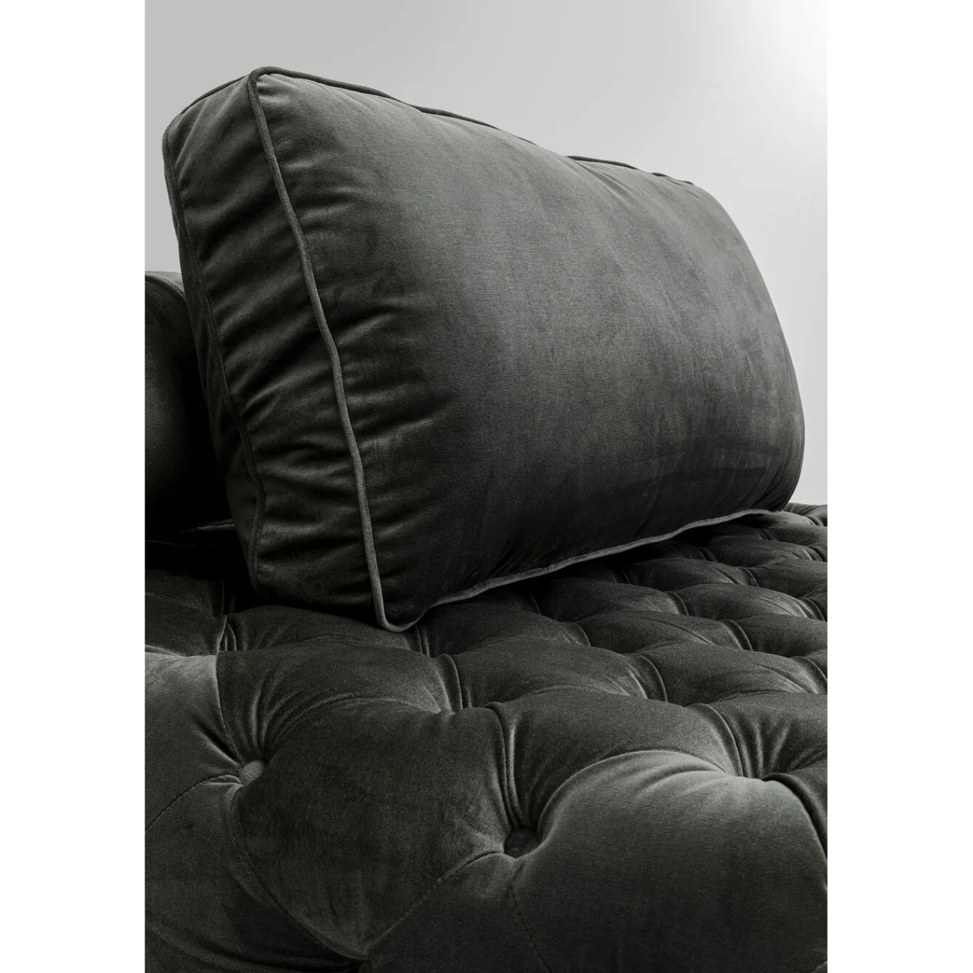 KARE Design Lit D Appoint Bottone Velours Gris