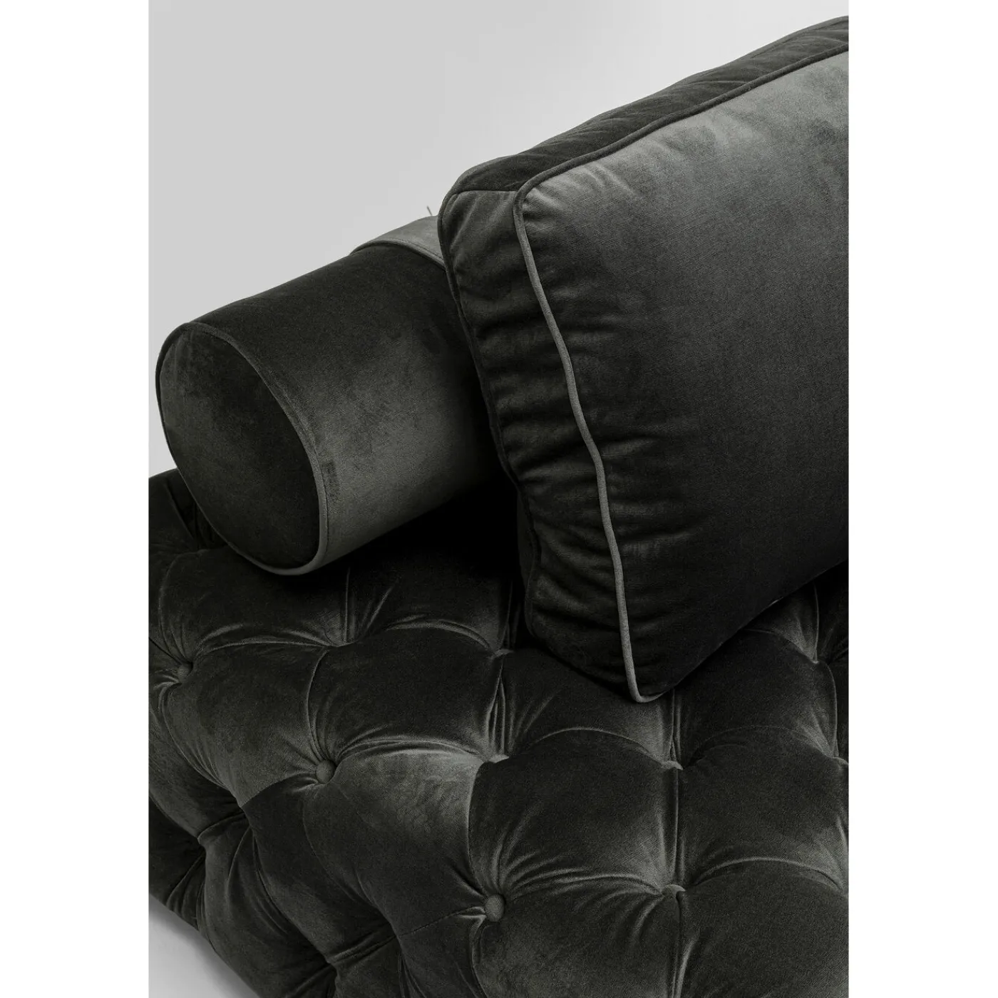 KARE Design Lit D Appoint Bottone Velours Gris