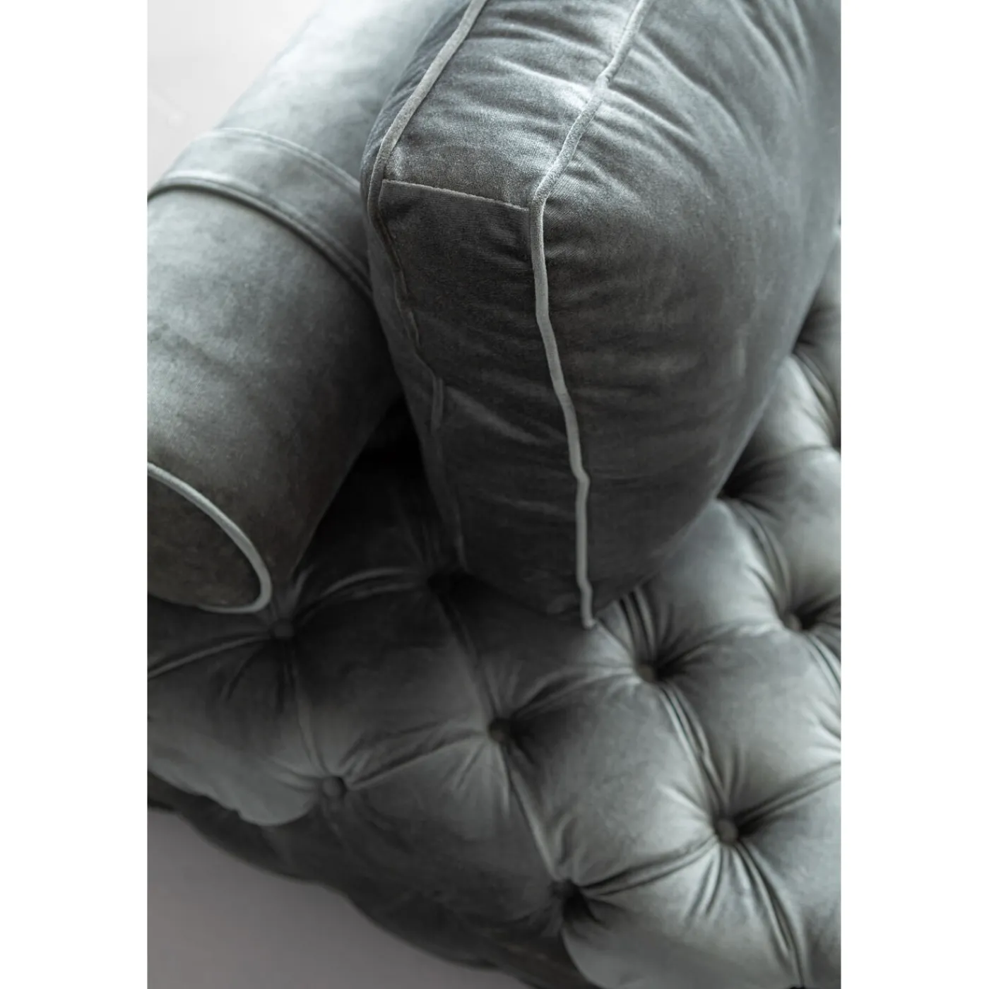 KARE Design Lit D Appoint Bottone Velours Gris