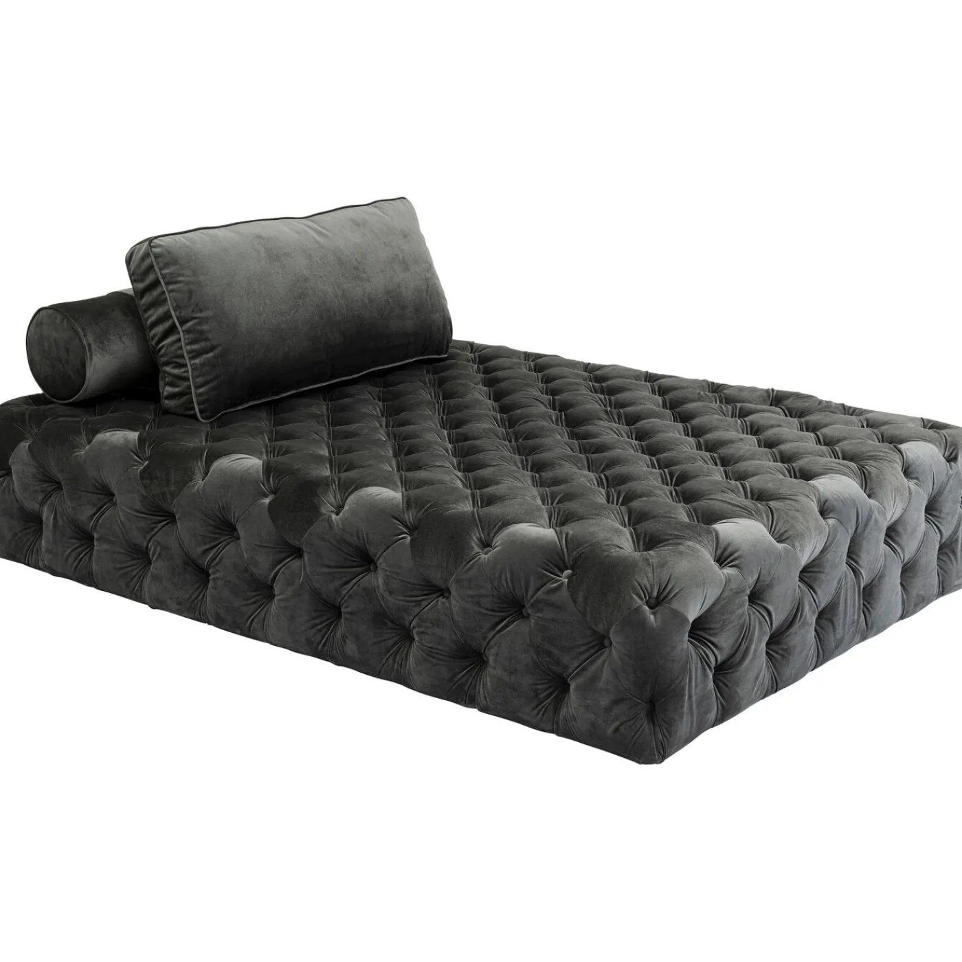 KARE Design Lit D Appoint Bottone Velours Gris