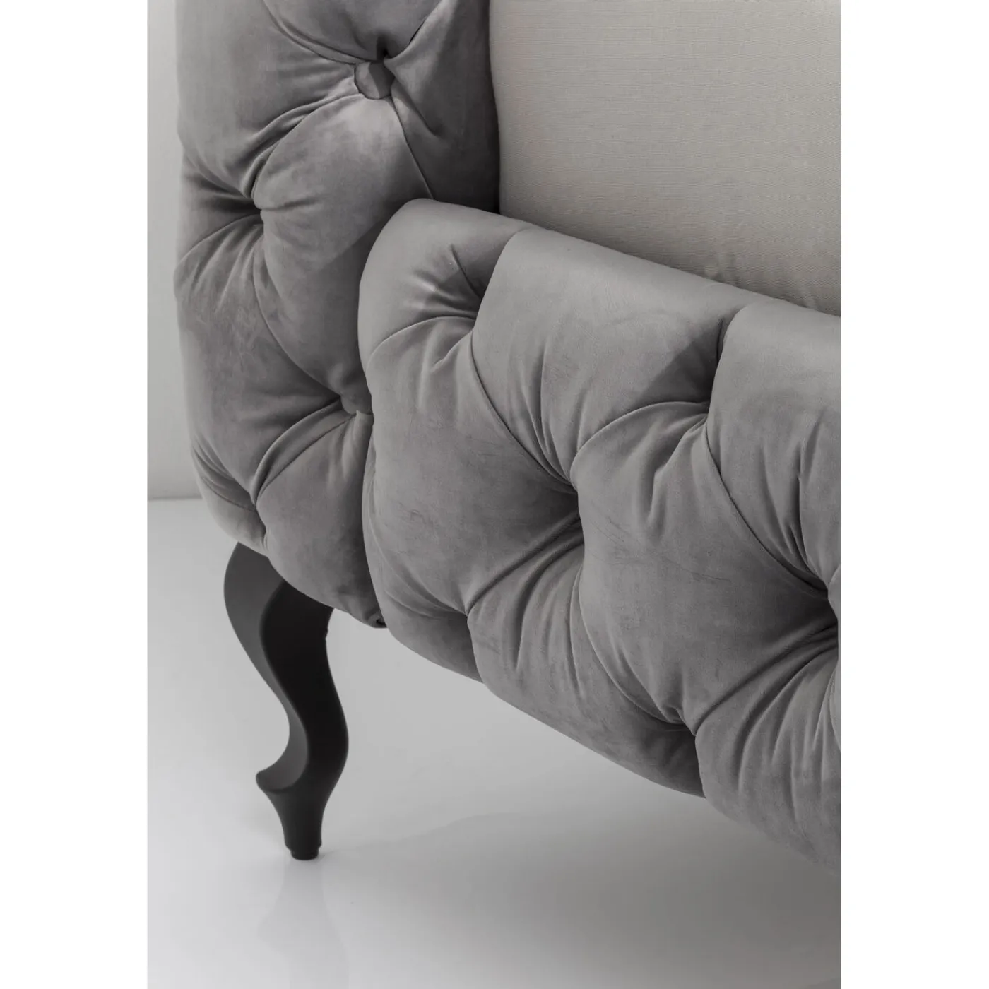 KARE Design Lit Desire Velours Gris 180X200 Cm