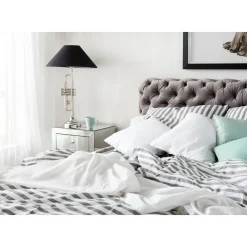 KARE Design Lit Desire Velours Gris 180X200 Cm