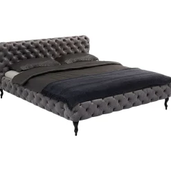 KARE Design Lit Desire Velours Gris 180X200 Cm