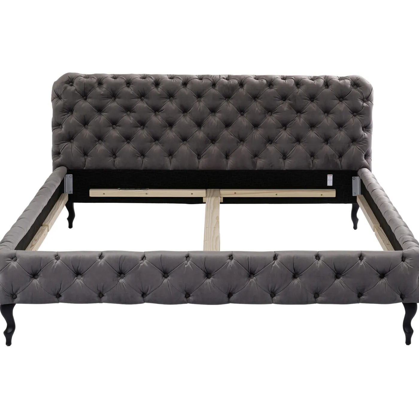 KARE Design Lit Desire Velours Gris 180X200 Cm