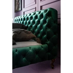 KARE Design Lit Desire Velours Vert 160X200Cm