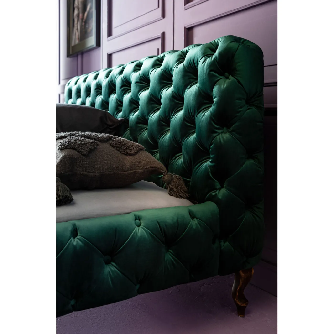 KARE Design Lit Desire Velours Vert 160X200Cm