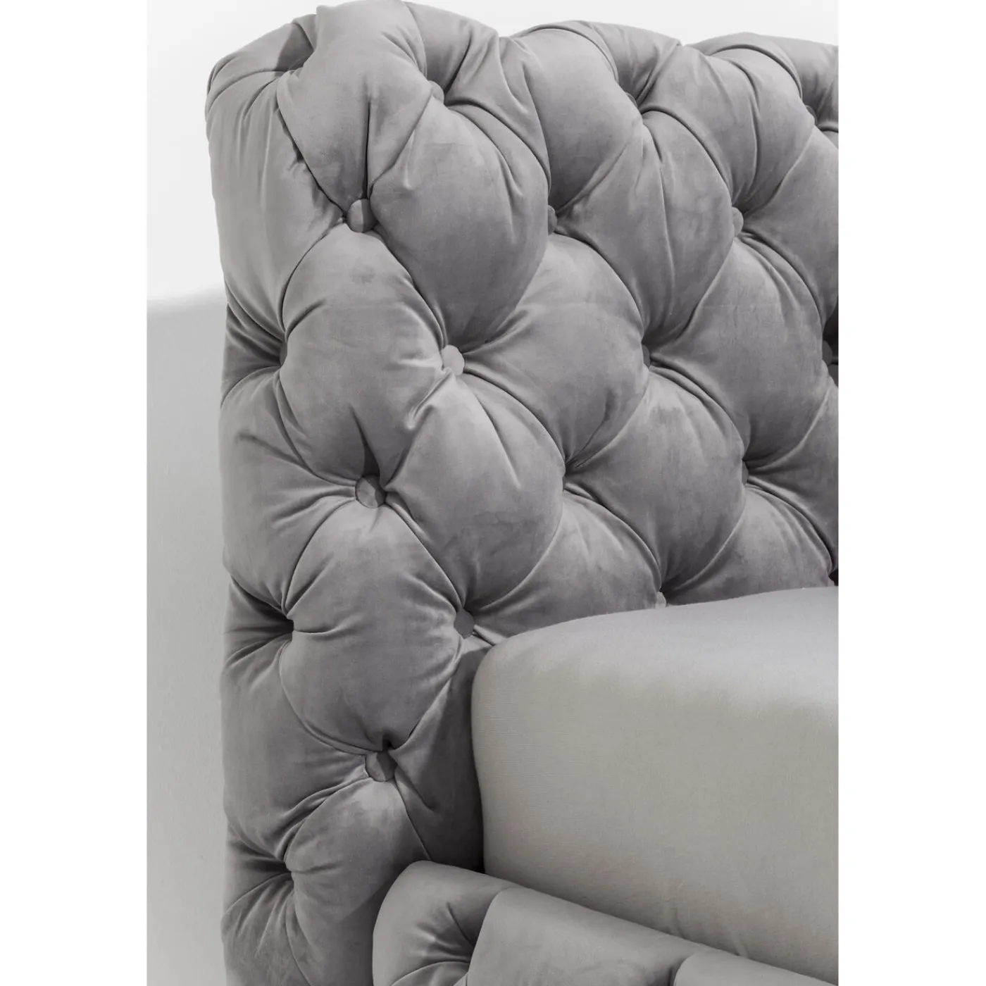 KARE Design Lit Desire Velvet Silver Grey 200X200Cm