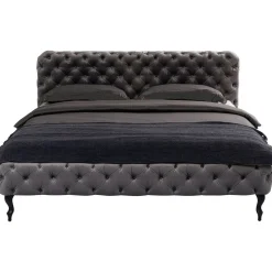 KARE Design Lit Desire Velvet Silver Grey 160X200 Cm