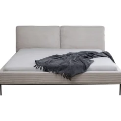 KARE Design Lit East Side Velours Cotele Gris 180X200Cm