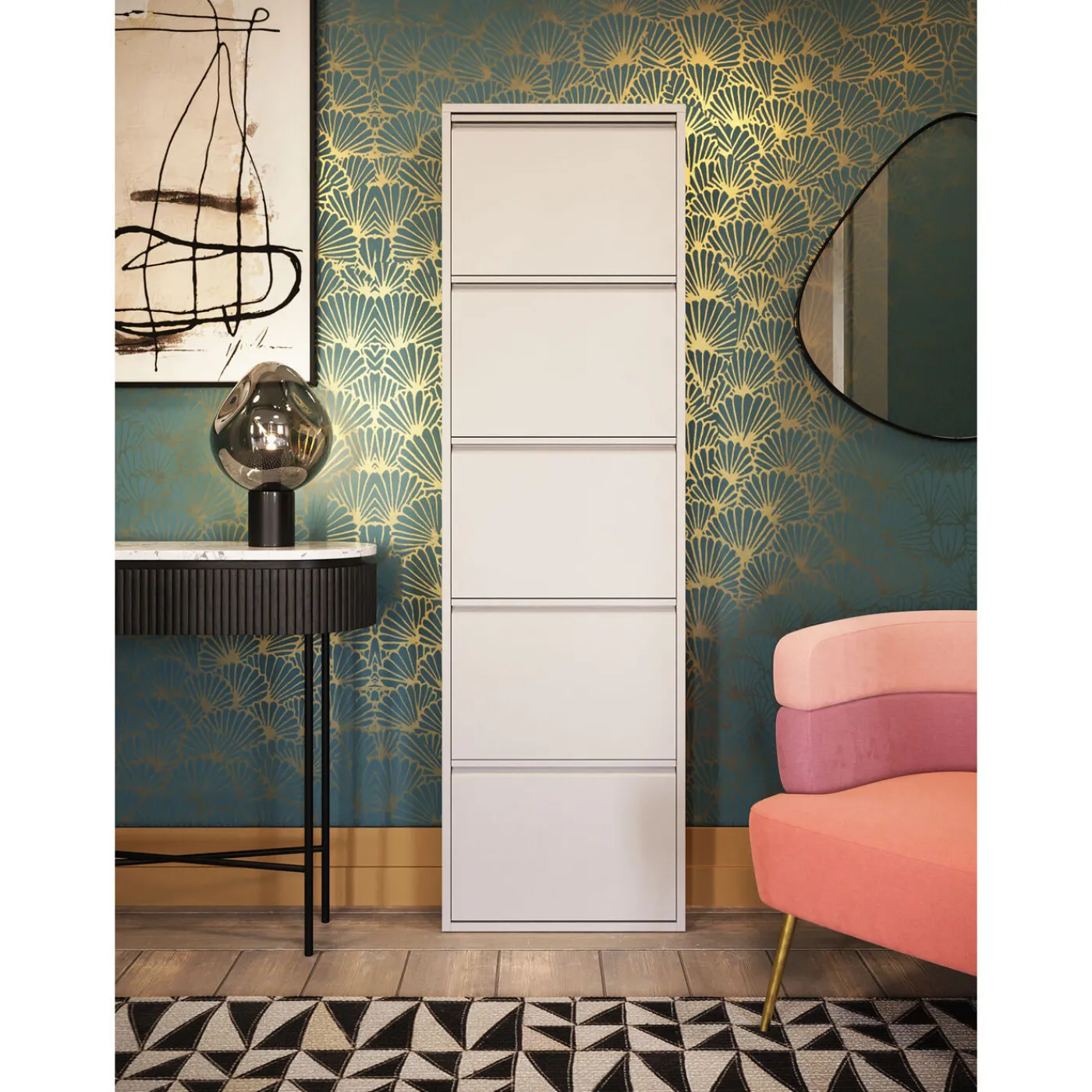 KARE Design Meuble À Chaussures Caruso 5 Creme (Mo)