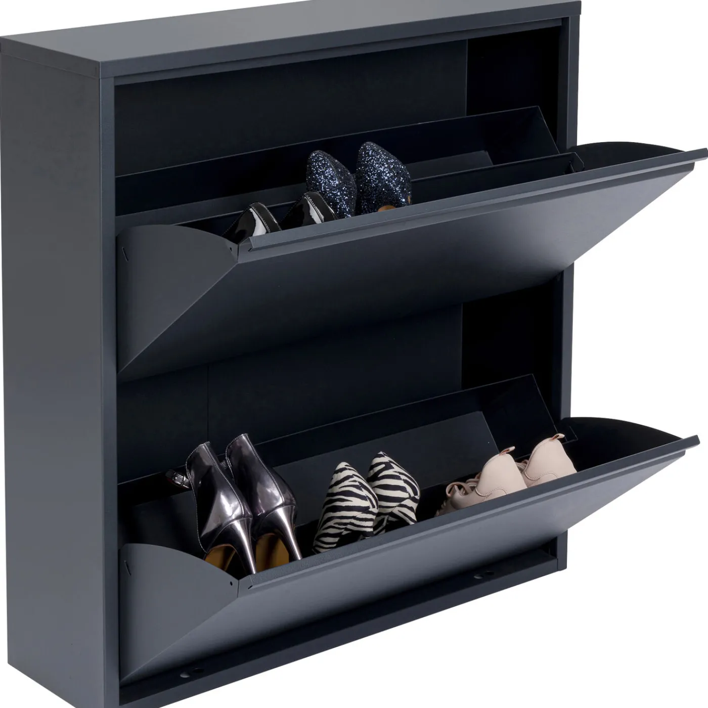 KARE Design Meuble À Chaussures Caruso 2 Double Anthracite