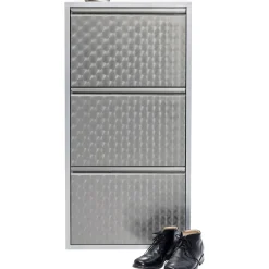 KARE Design Meuble À Chaussures Caruso 3 Alu Brosse