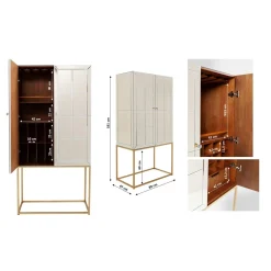 KARE Design Meuble Bar Luxury Champagne 89X181Cm