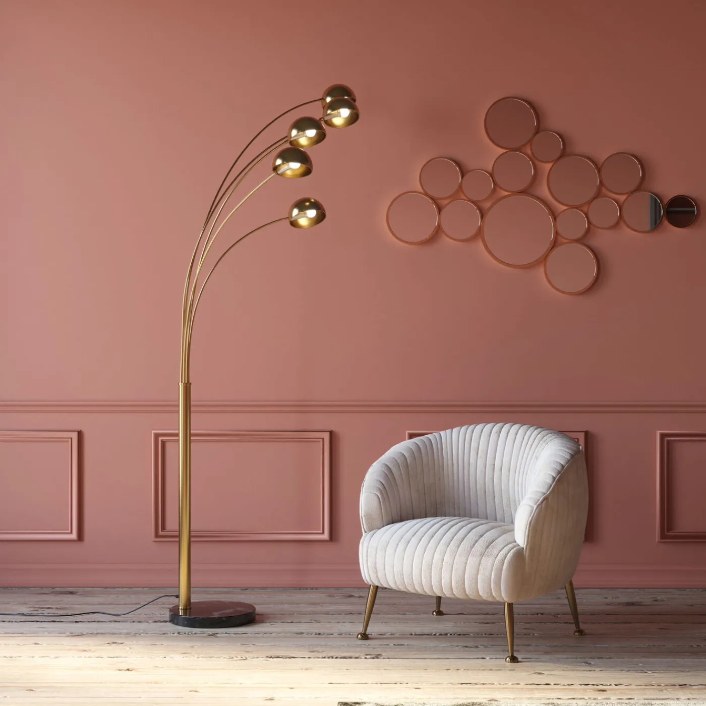 KARE Design Miroir Bubbles Laiton 138X93Cm