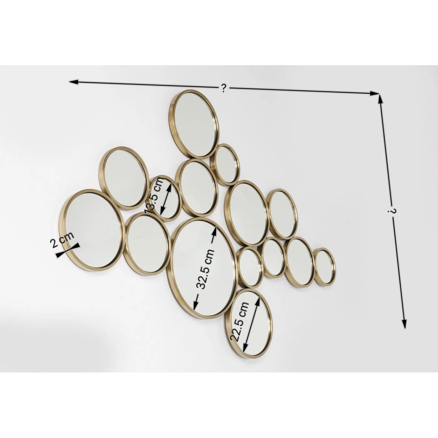 KARE Design Miroir Bubbles Laiton 138X93Cm