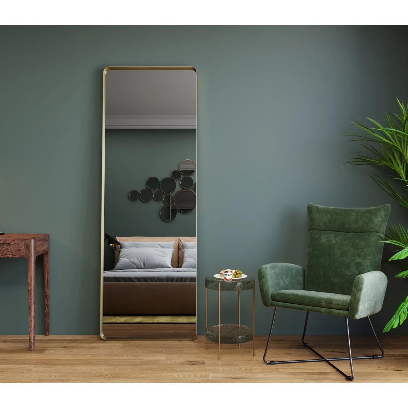 KARE Design Miroir Curve Rectangulaire Cuivre 70X200Cm