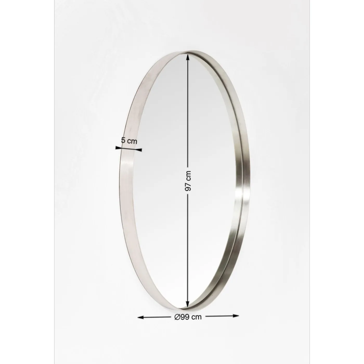 KARE Design Miroir Curve Rond Inox O100Cm