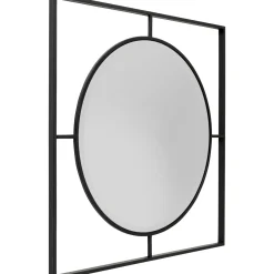 KARE Design Miroir Mural Stanford Frame Noir Mat O90Cm
