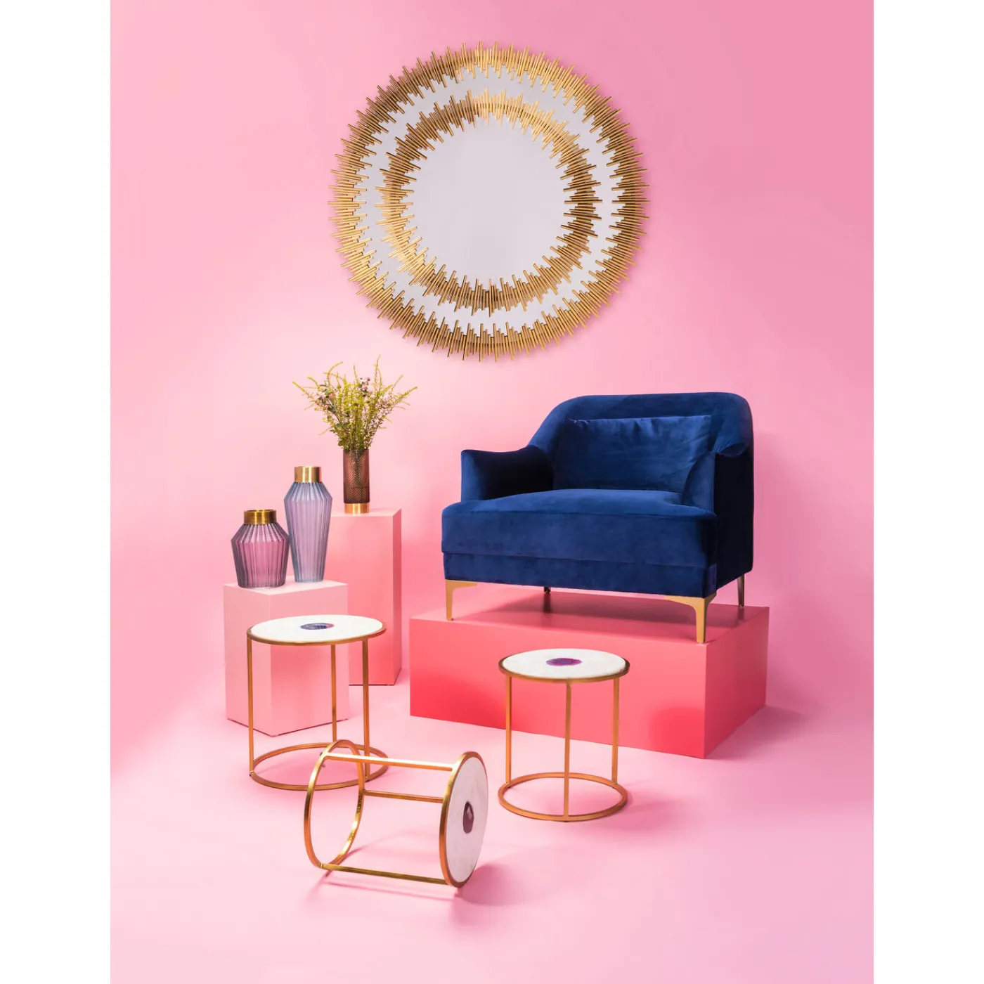 KARE Design Miroir Solare Dore O132Cm