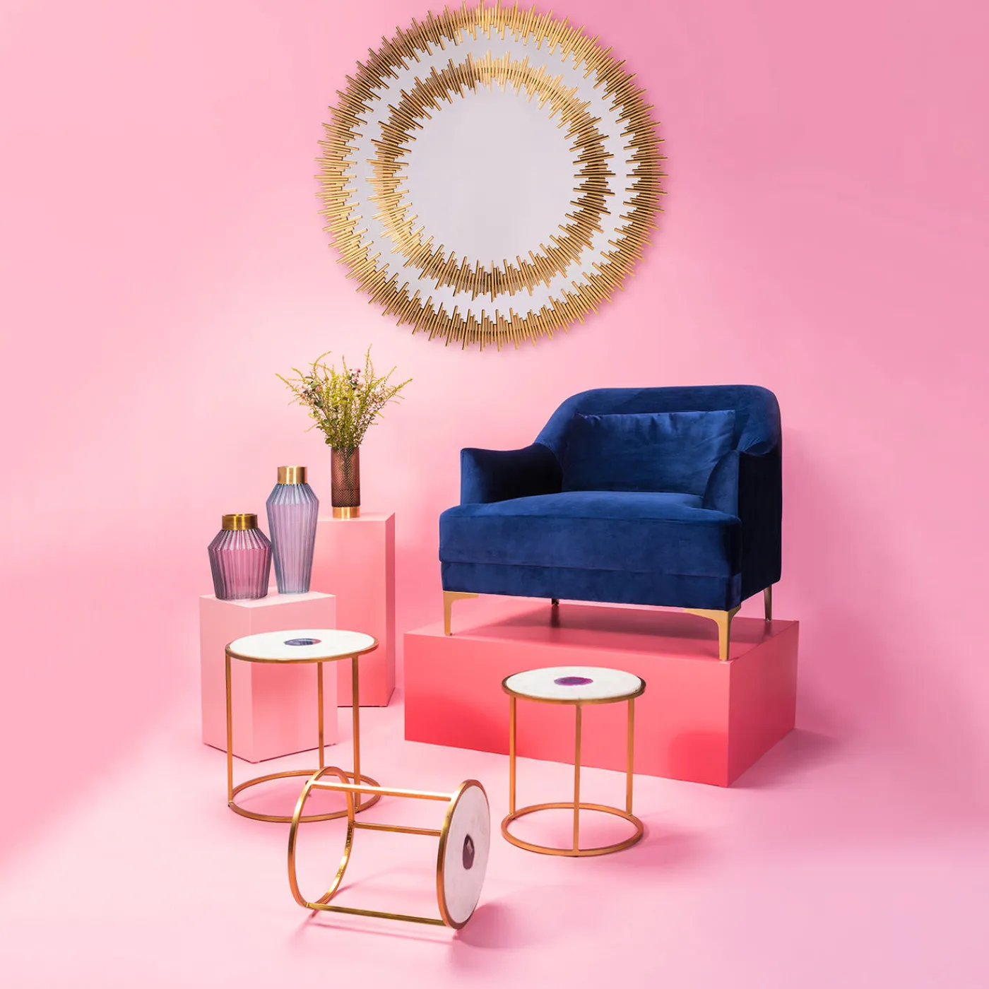 KARE Design Miroir Solare Dore O132Cm