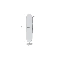 KARE Design Miroir Sur Pied Curvy Acier Poli 40X170Cm
