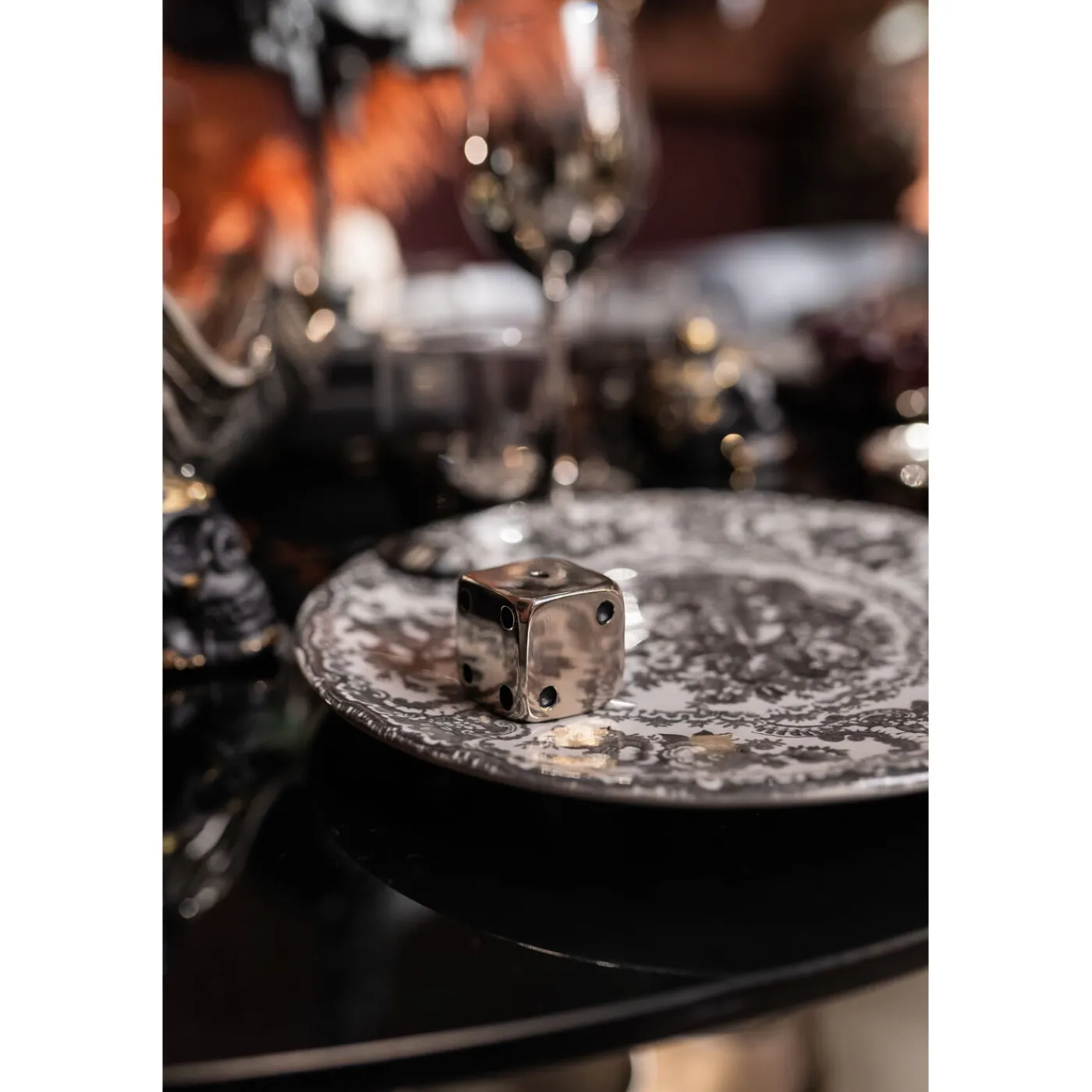 KARE Design Objet Décoratif Dices Argente 20X6Cm