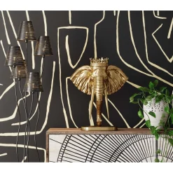 KARE Design Objet Décoratif Elephant Royal Dore 57Cm