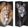 KARE Design Paravent King Lion Vs Cat Girl 120X180