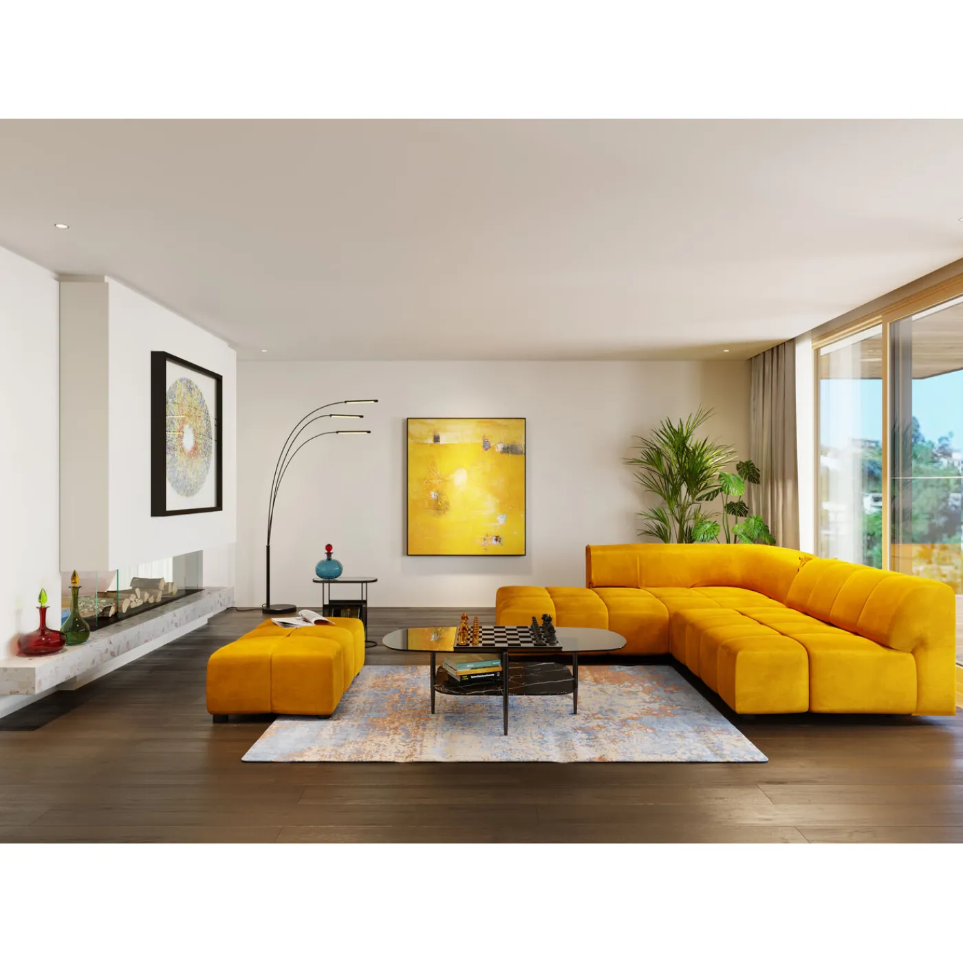 KARE Design Pouf Belami Velours Ambre