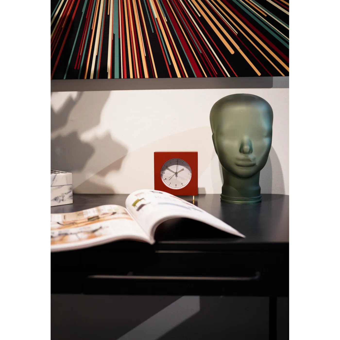 KARE Design Reveil Kian Rouge 12X13Cm