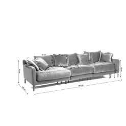 KARE Design Sofa Lullaby 3-Places Petrole