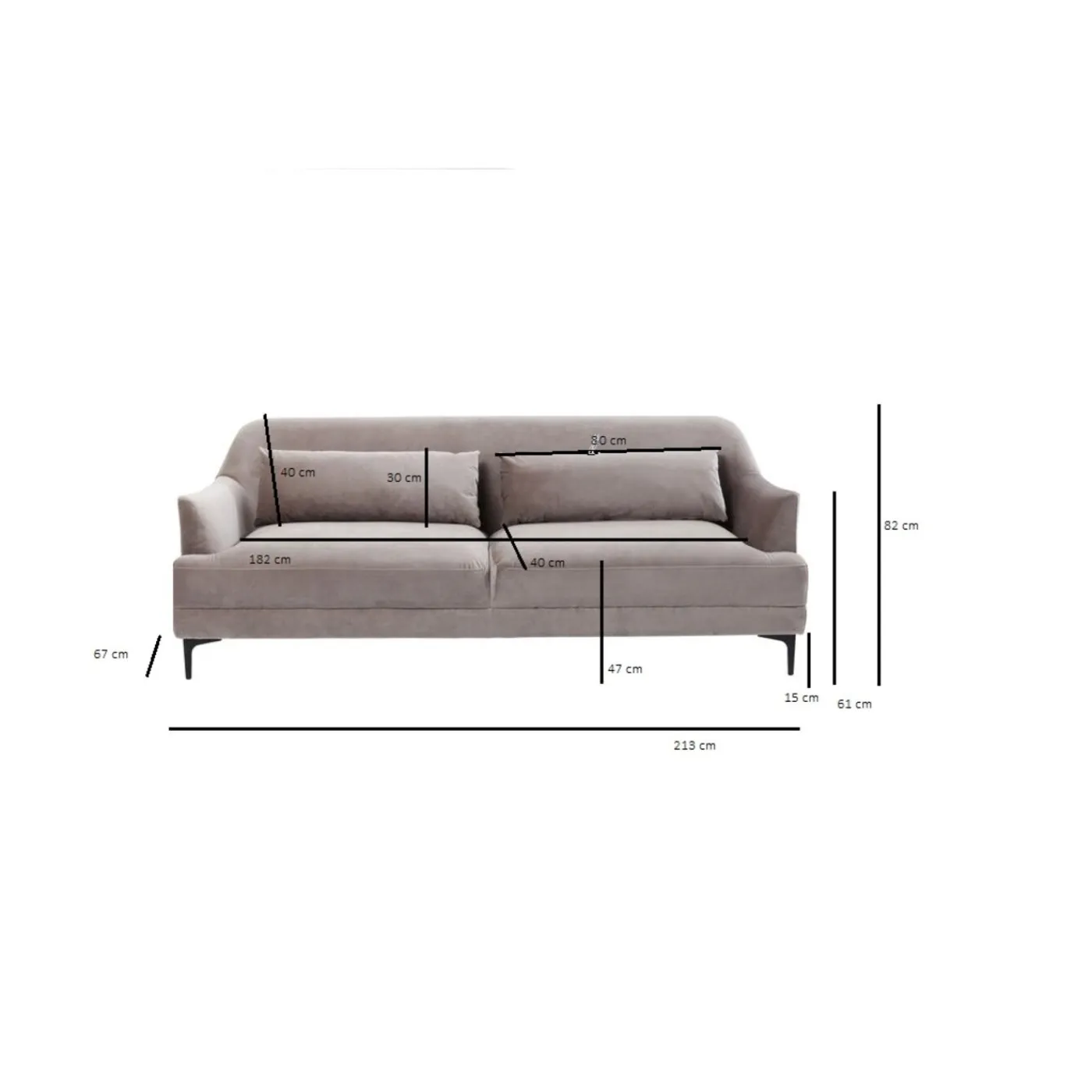 KARE Design Sofa Proud 3-Places Gris