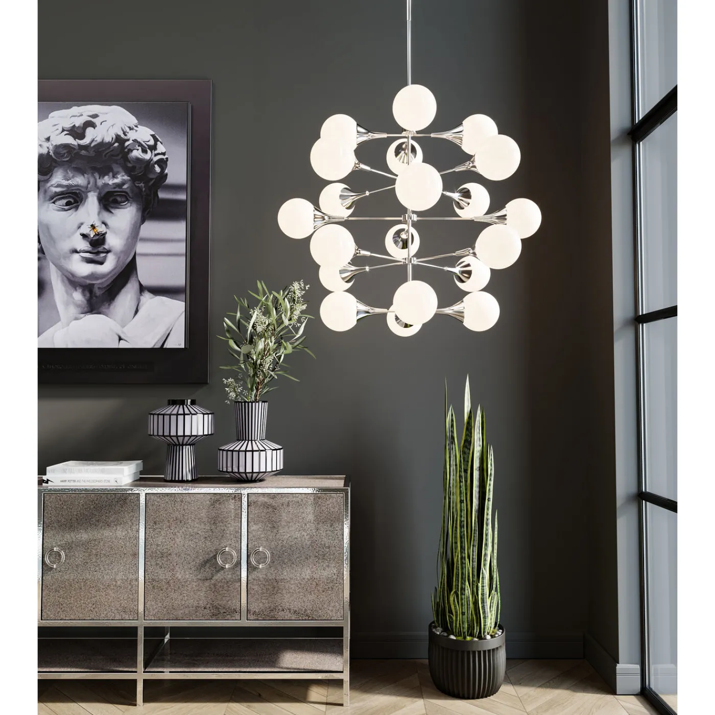 KARE Design Suspension Bulb Fiction 20 Argente O102Cm