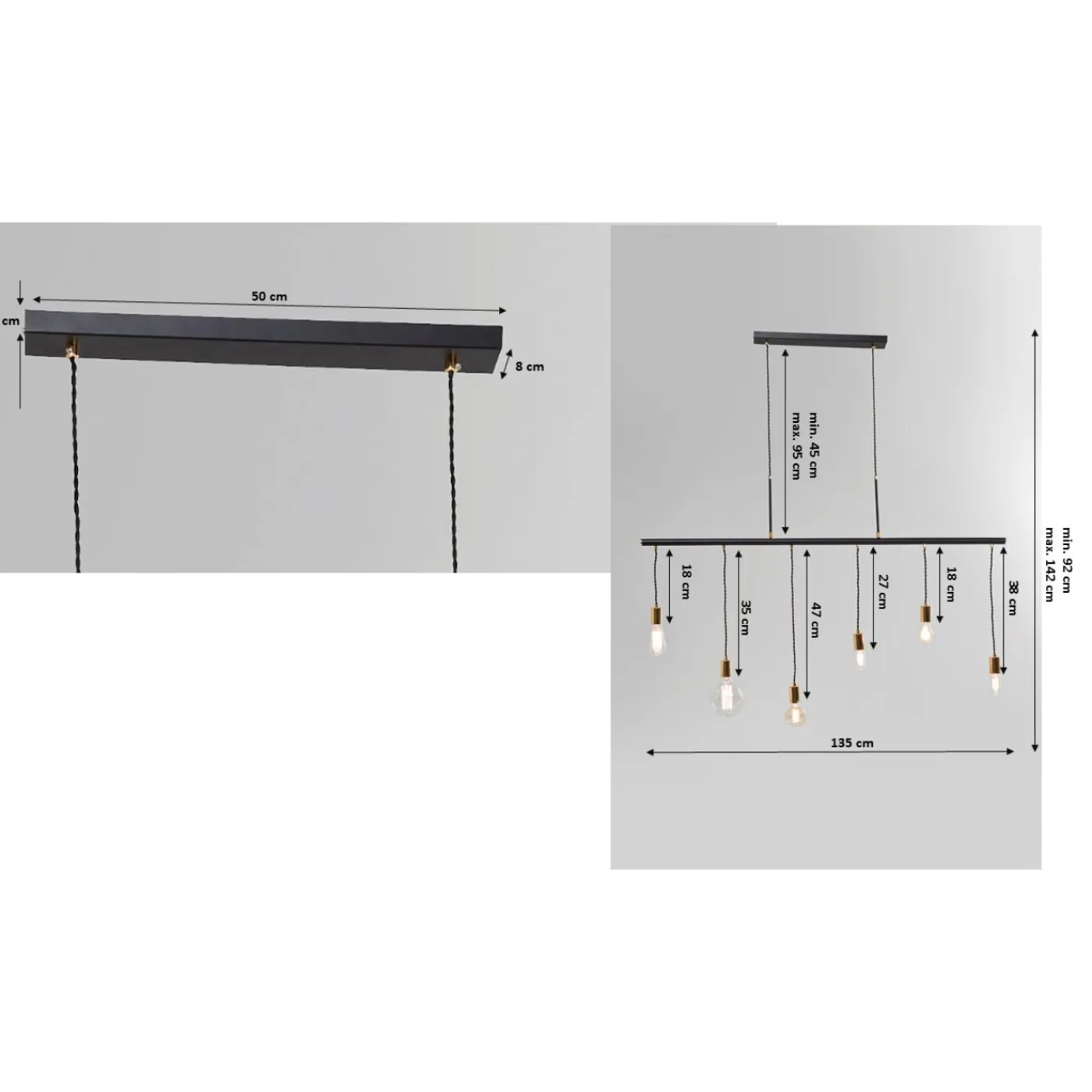 KARE Design Suspension Pole Black Six