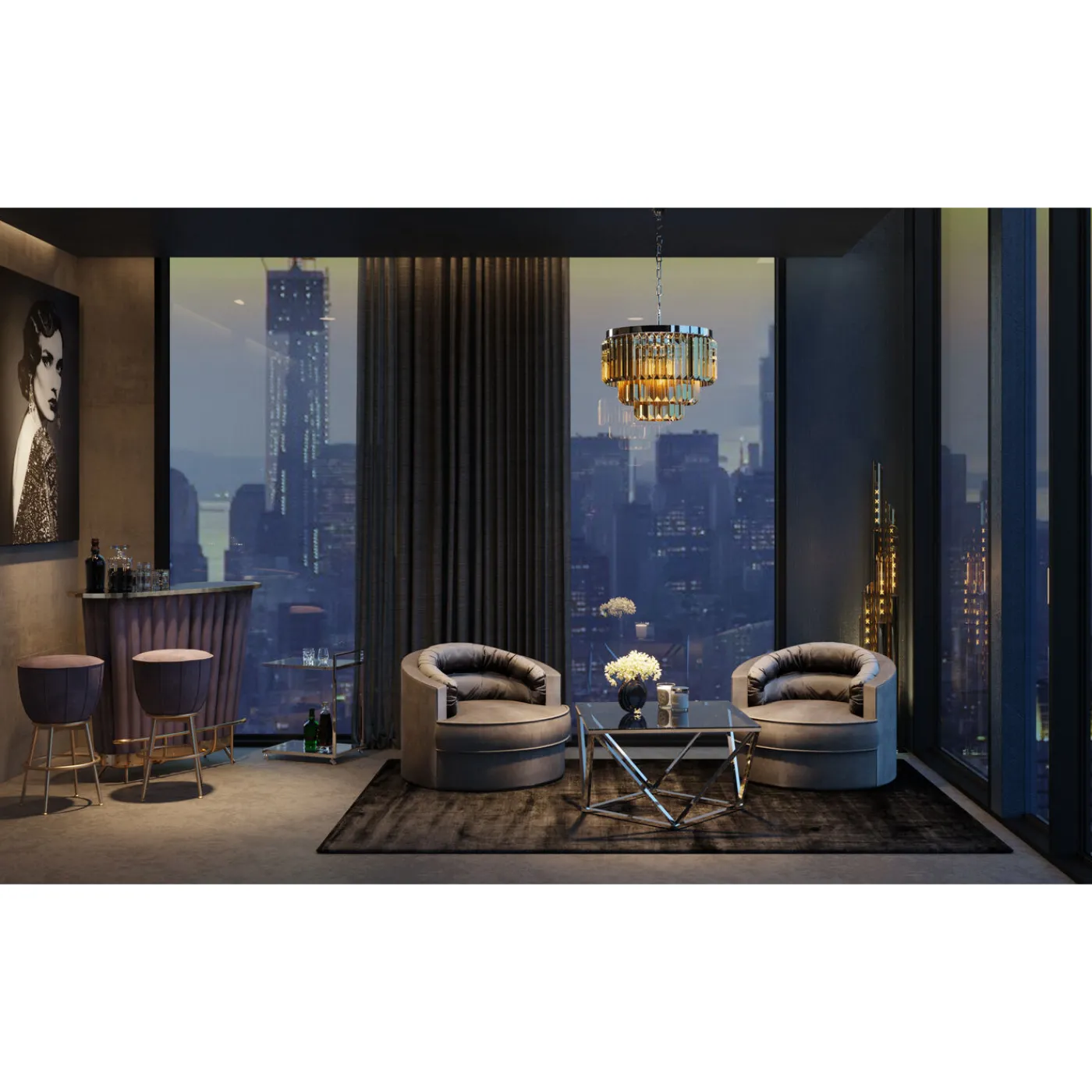 KARE Design Suspension Ronde Smoky Lounge