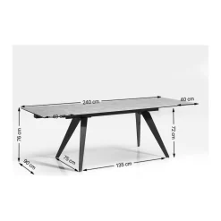 KARE Design Table A Rallonges Amsterdam Blanc 160(40X40)X90