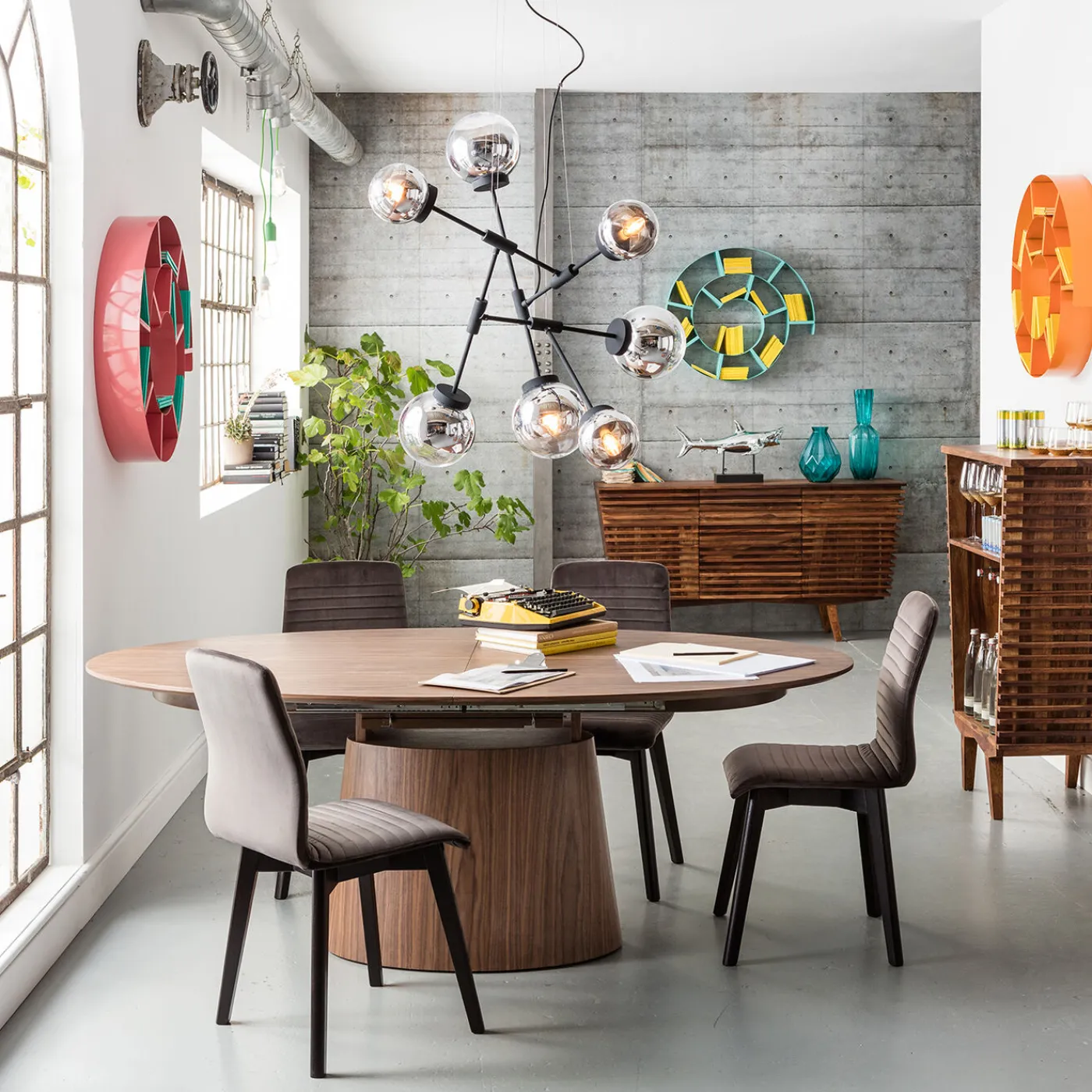 KARE Design Table A Rallonges Benvenuto Noyer 200(