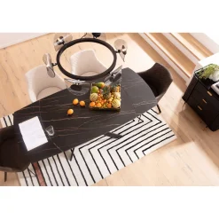 KARE Design Table A Rallonges Twist Noir 120(30+30)X90Cm